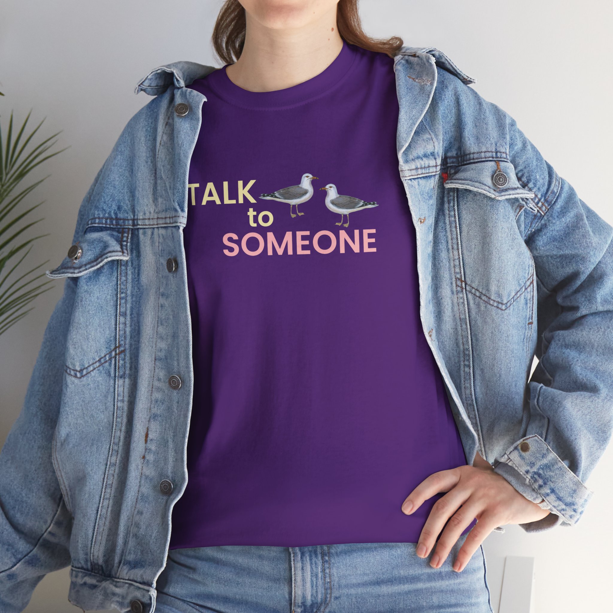 Talk To Someone Unisex Heavy Cotton Tee - Image 13