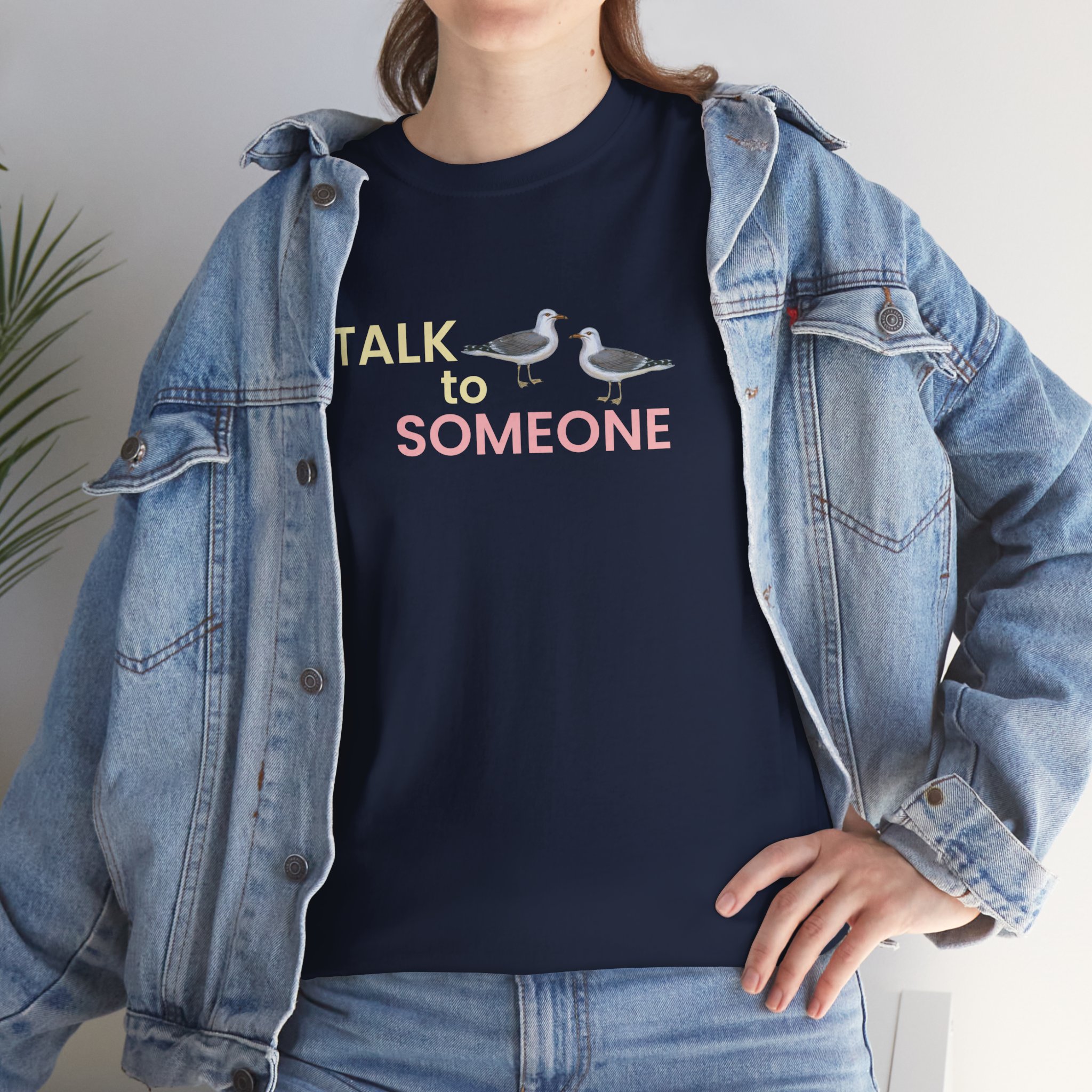 Talk To Someone Unisex Heavy Cotton Tee - Image 7