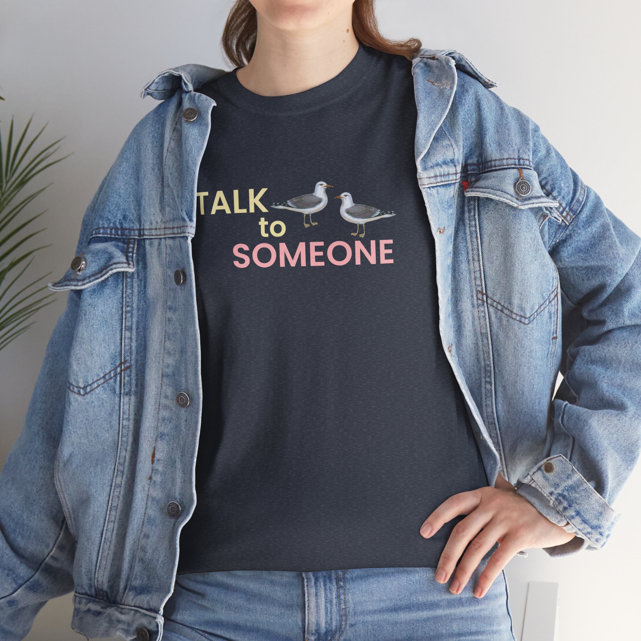 Talk To Someone Unisex Heavy Cotton Tee - Image 9
