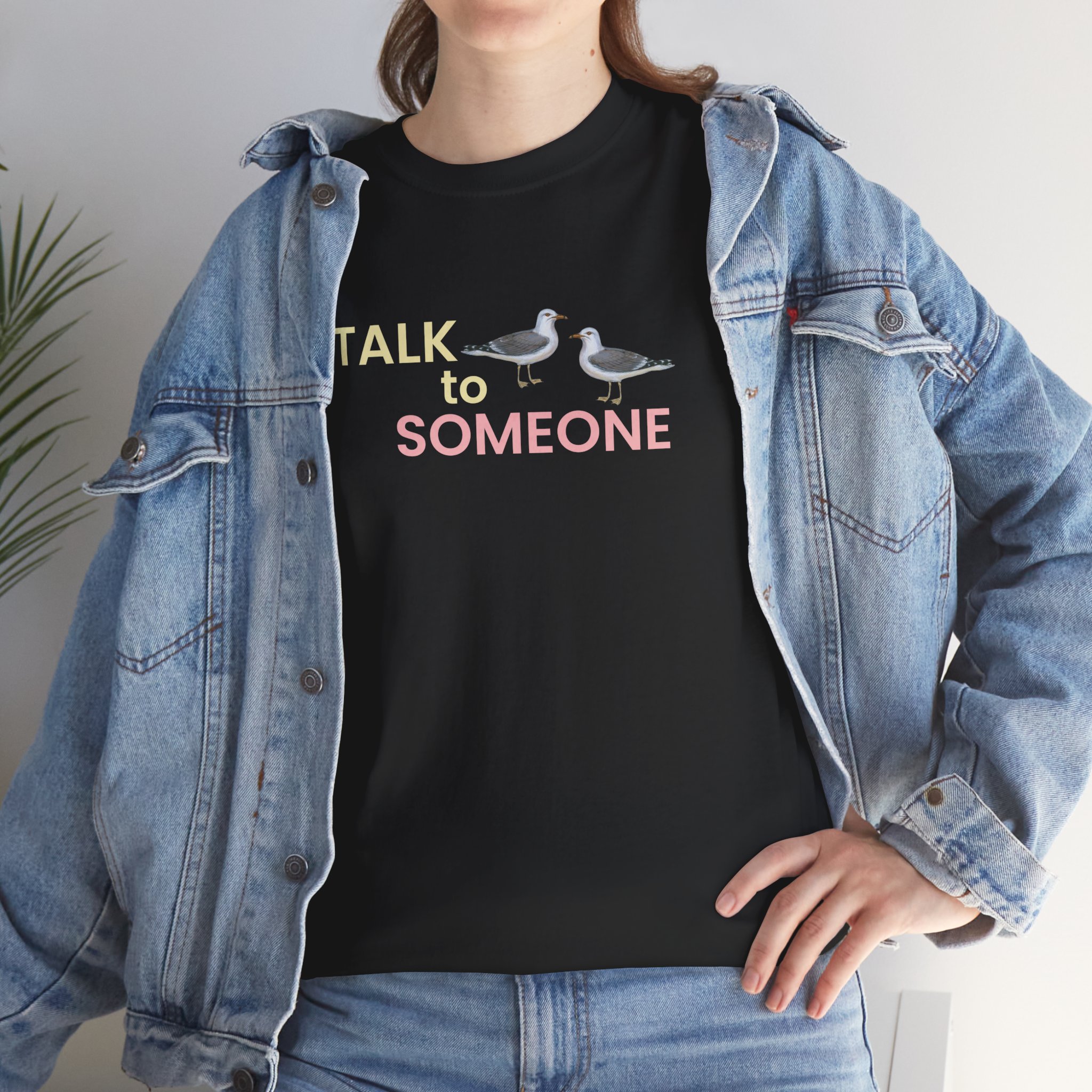 Talk To Someone Unisex Heavy Cotton Tee - Image 4
